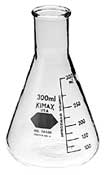 Erlenmeyer, Narrow Mouth, Reinforced Beaded Top, with Capacity Scale CLICK ITEM FOR SIZES AND PRICE