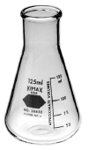 Erlenmeyer, Wide Mouth, Heavy-Duty Tooled Top Finish, with Capacity Scale  CLICK ITEM FOR SIZES AND