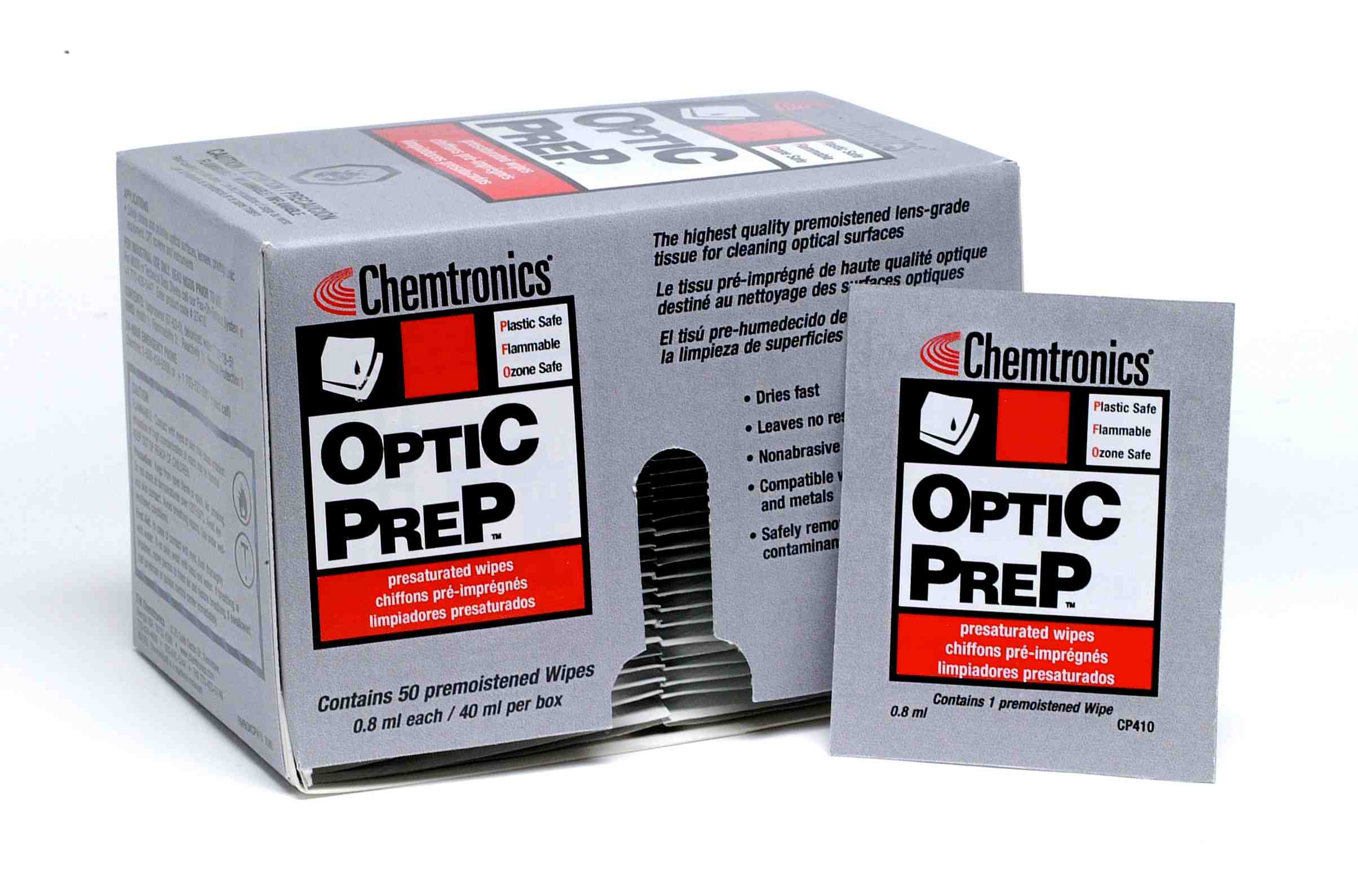 CHEMTRONICS Optic Prep Presaturated Wipe