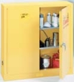20-Gallon Slim Line Bench Cabinet w/5 shelves, 2-door manual close, 43"W x 12"D x 44"H - Yellow Only