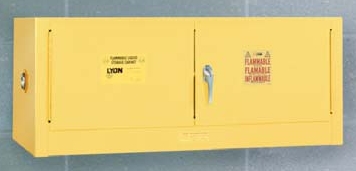 12-Gallon Piggyback Storage Cabinet w/2 door manual close, 43"W x 18"D x 18"H - Yellow Only